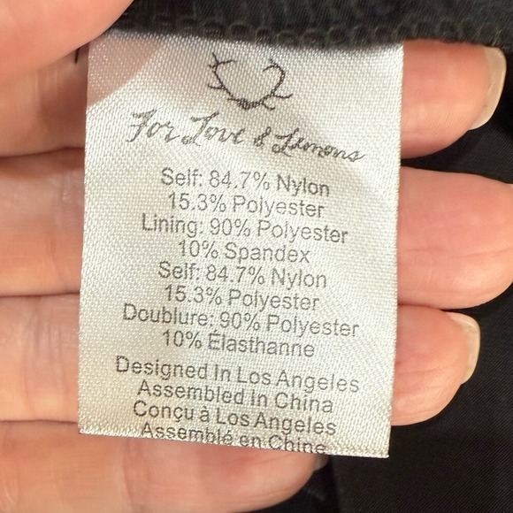 New!‎ For Love & Lemons Lyla Midnight Blue Lace Mini Dress Cut Out Back Medium - Picture 12 of 12